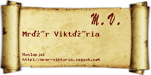 Mrár Viktória névjegykártya